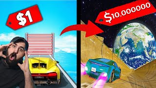 Gta5 1$ vs 10,000,000$ MEGA RAMP   ! زەبەلاحترین ڕەمپە لە جیهاندا