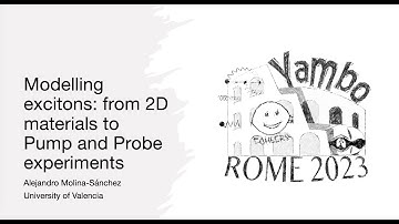 Modelling excitons: from 2D materials to Pump and Probe experiments