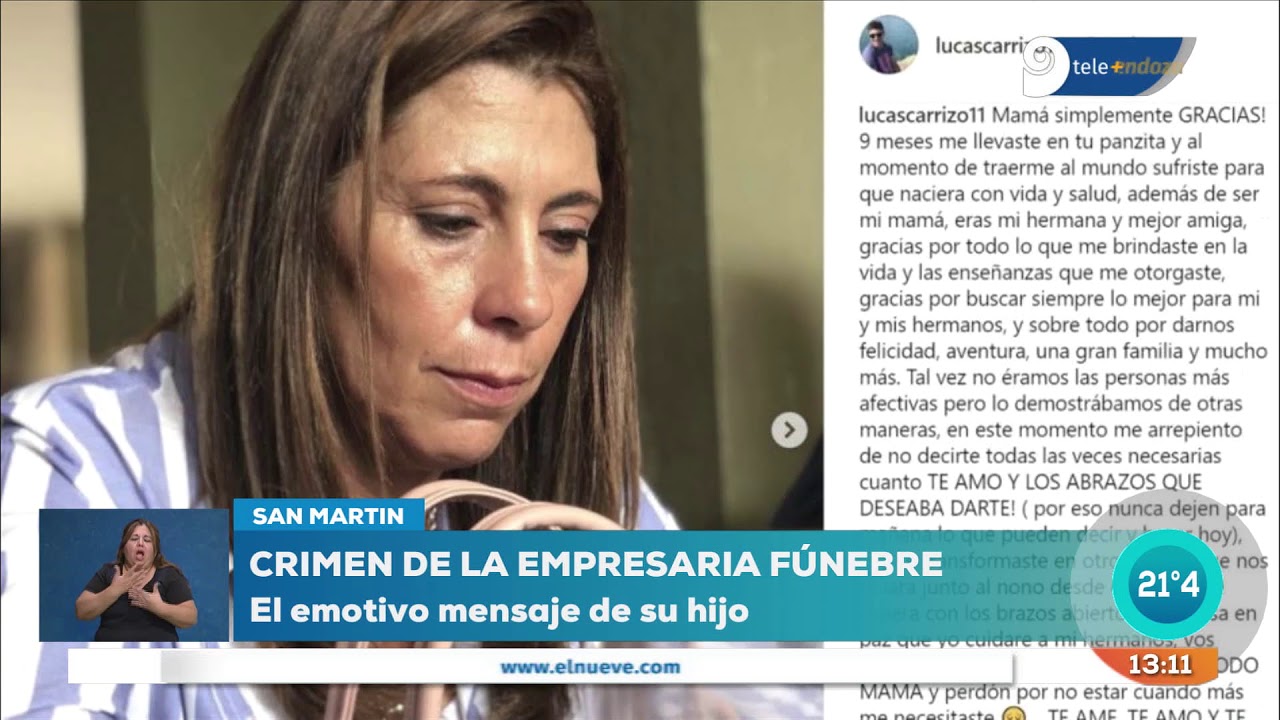 El desgarrador mensaje del hijo de la empresaria asesinada - YouTube