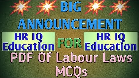 Labour Laws MCQs PDF || Important MCQs On Labour Laws