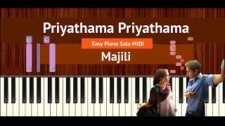 How To Play "Priyathama Priyathama" (Easy) from Majili | Bollypiano Tutorial