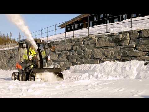 Husqvarna P 525D front mower with cabin and snow thrower