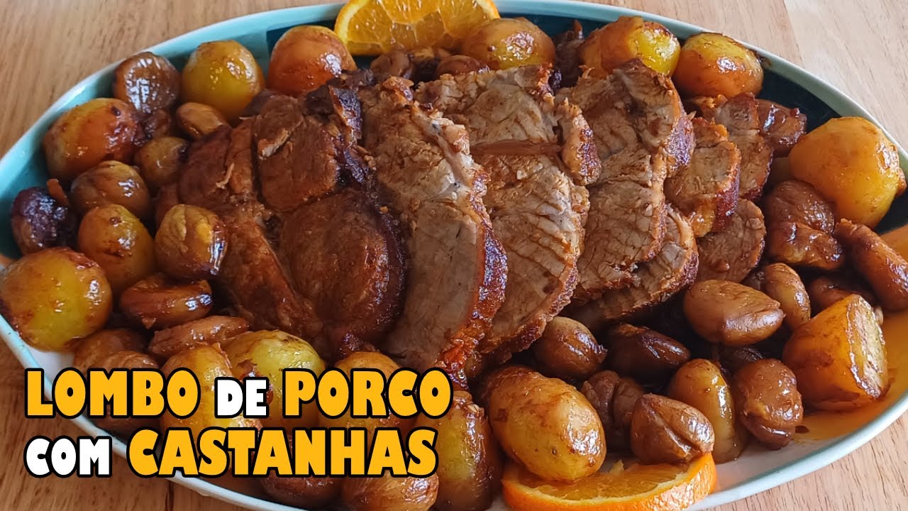 LOMBO de PORCO ASSADO com CASTANHAS | RECEITA FÁCIL E BARATA #carneassada #receitas #culinaria