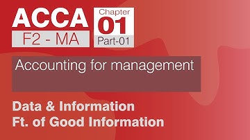 ACCA F2(MA) Ch01P01 Data, information and qualities of good information (urdu/hindi)