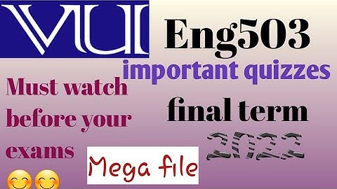Eng503 important mcqs for final term exams// most important for exams 2022