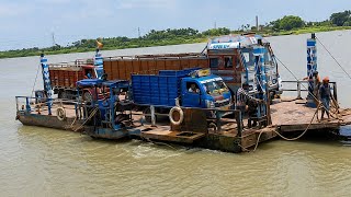Epic River Ferry Truck Crossing in India | Real Village Transport Scene