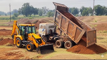 New JCB Eco Expert Loading Murum Tata 2518 Truck and Unloading Dumper