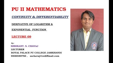 CONTINUITY & DIFFERENTIABILITY 09 | DERIVATIVE OF EXPONENTIAL & LOGARITHM FUNCTION | EXERCISE 5.4