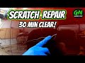 How to repair a scratch and keep it small. quick clearcoat #bodywork  #autobodyandpaint