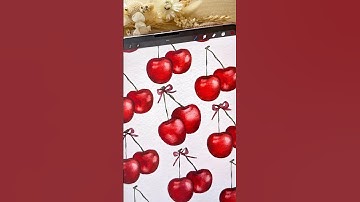 How to draw a cherry on procreate digital watercolor #christmas #procreate #digitalart #art #cherry