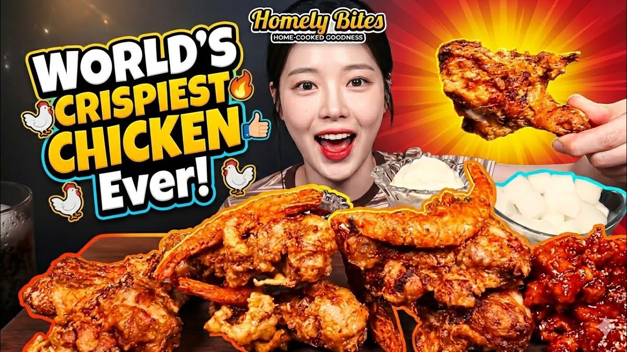 I Found The CRUNCHIEST Chicken in the World! 🍗✨ #HomelyBites #asmr #mukbang #eatingasmr 