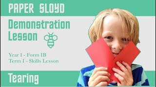 04 Paper Sloyd Folding Demonstration Lesson Skills Lesson Tearing Charlotte Mason Beehive