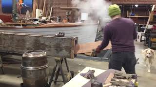 Steam bending the sheer plank