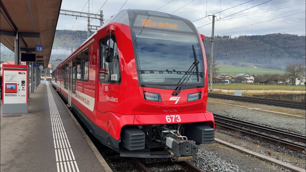 BRAND NEW Stadler Trains for Jura Railway! Scenic Ride from Glovelier to La Chaux de Fonds