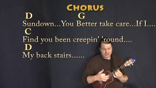 Miniatura de "Sundown (Gordon Lightfoot) Ukulele Cover Lesson with Chords/Lyrics - Capo 4th Fret"