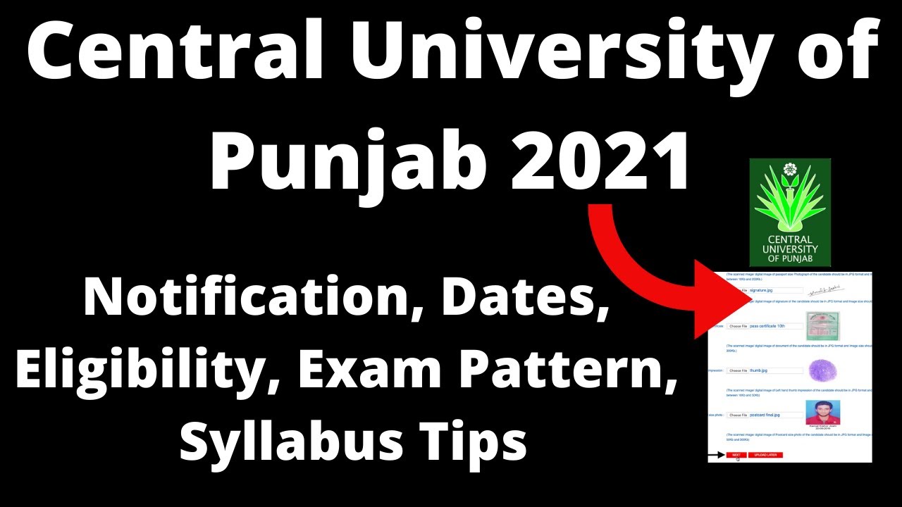 Central University of Punjab 2021 : Application Form, Pattern, Eligibility, Syllabus, Preparation