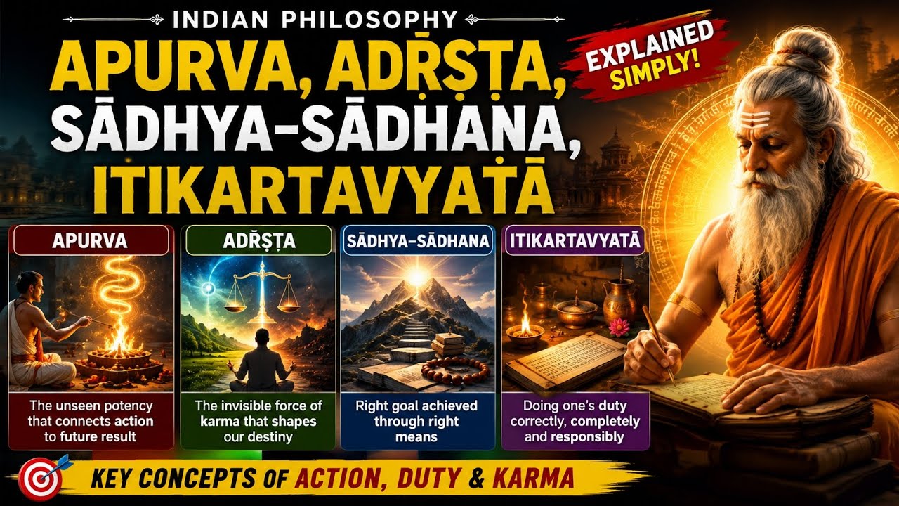 Apurva, Adṛṣṭa, Sādhya-Sādhana & Itikartavyatā Explained | Indian Philosophy & Karma Theory