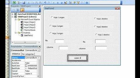 Excel 2003 vba: Formulario para copiar y pegar celdas entre hojas - Video 1/3