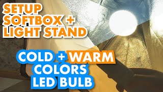 How to Set up Home Studio Soft Box lighting with changing Cool and Warm LED light bulb screenshot 1