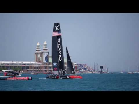 ORACLE TEAM USA Foiling + Capsize & Recovery | America's Cup World Series CHICAGO | June 10th 2016