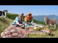 Recette de mlange de poulet de cuisine nomade en plein air et de pain tandoori