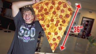 SteveWillDoIt Eating The World's Largest Slice of Pizza!