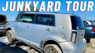 Hunting for RARE Scion xB Parts  JUNKYARD TOUR & WALK AROUND