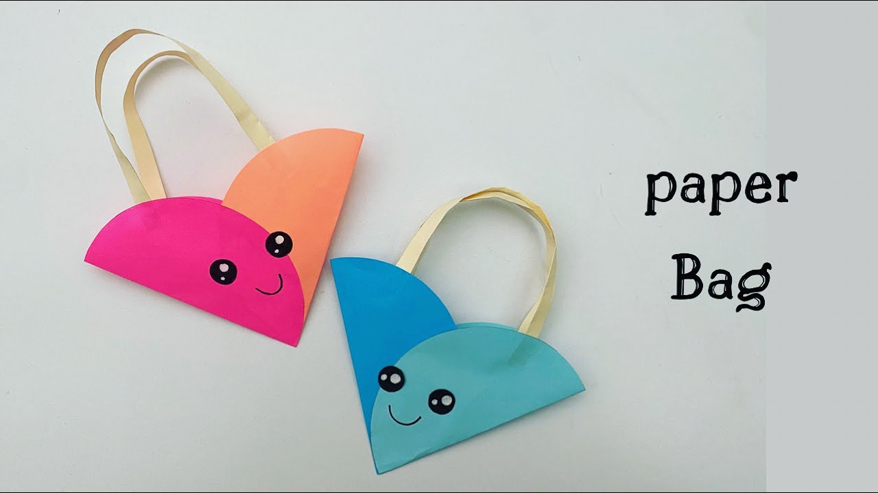 How To Make Mini Origami Paper Bag For Kids - Kids Art & Craft