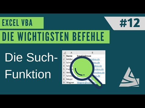 EXCEL VBA Die wichtigsten Befehle #12 - SuchFunktion (Einträge & Begriffe in Zellen suchen)