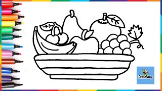 Drawing, Painting and Coloring Fruit Basket for Kids & Toddlers | Basic Figures