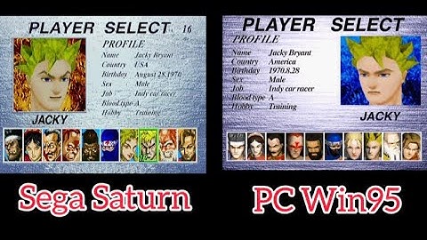 Virtual Win95 Virtua Fighter 2 PC Vs Sega Saturn Comparison 