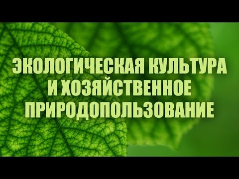 Экологическая культура и хозяйственное природопользование