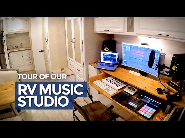 RV Music Studio Tour w/ Full Gear Breakdown - Full-Time RV Remodel class=