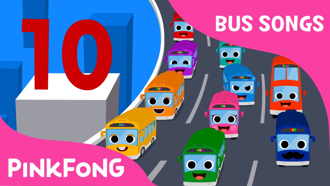 Ten Little Buses | Bus Songs | Car Songs | PINKFONG Songs