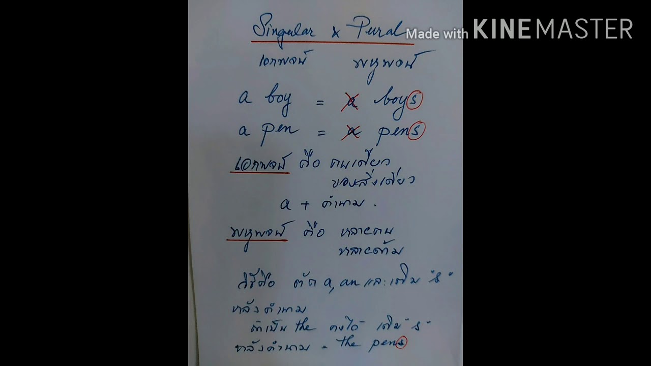 การใช้ Singular กับ Plural 17/6/63