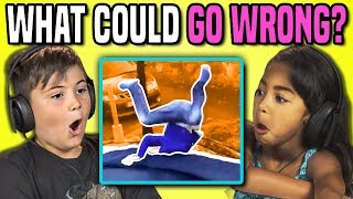 KIDS REACT TO WHAT COULD GO WRONG?! COMPILATION GAME