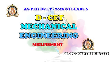 DCET 2020 | MECHANICAL ENGINEERING|MEASUREMENT |FREE
