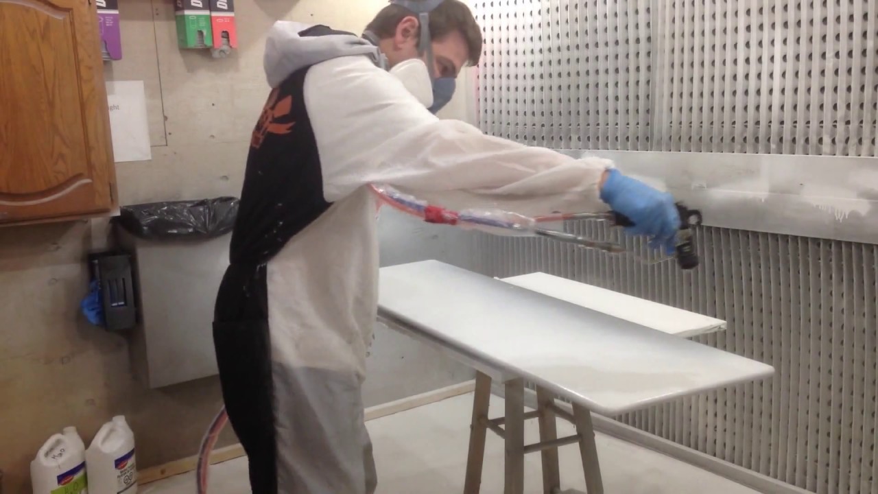 Spraying Custom Cabinetry With An Air Assisted Airless In My Woodworking Shop Youtube 