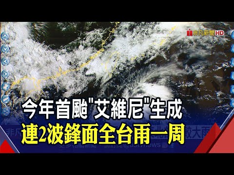 今年首颱艾維尼生成!一路向北估對台無直接影響 周一起2鋒面夾擊!全台降雨恐持續一周｜非凡財經新聞｜20240526