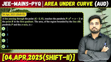 JEE Mains 2025 PYQ | A line passing through the point A(-2, 0), touches the parabola P: y2 = x - 2