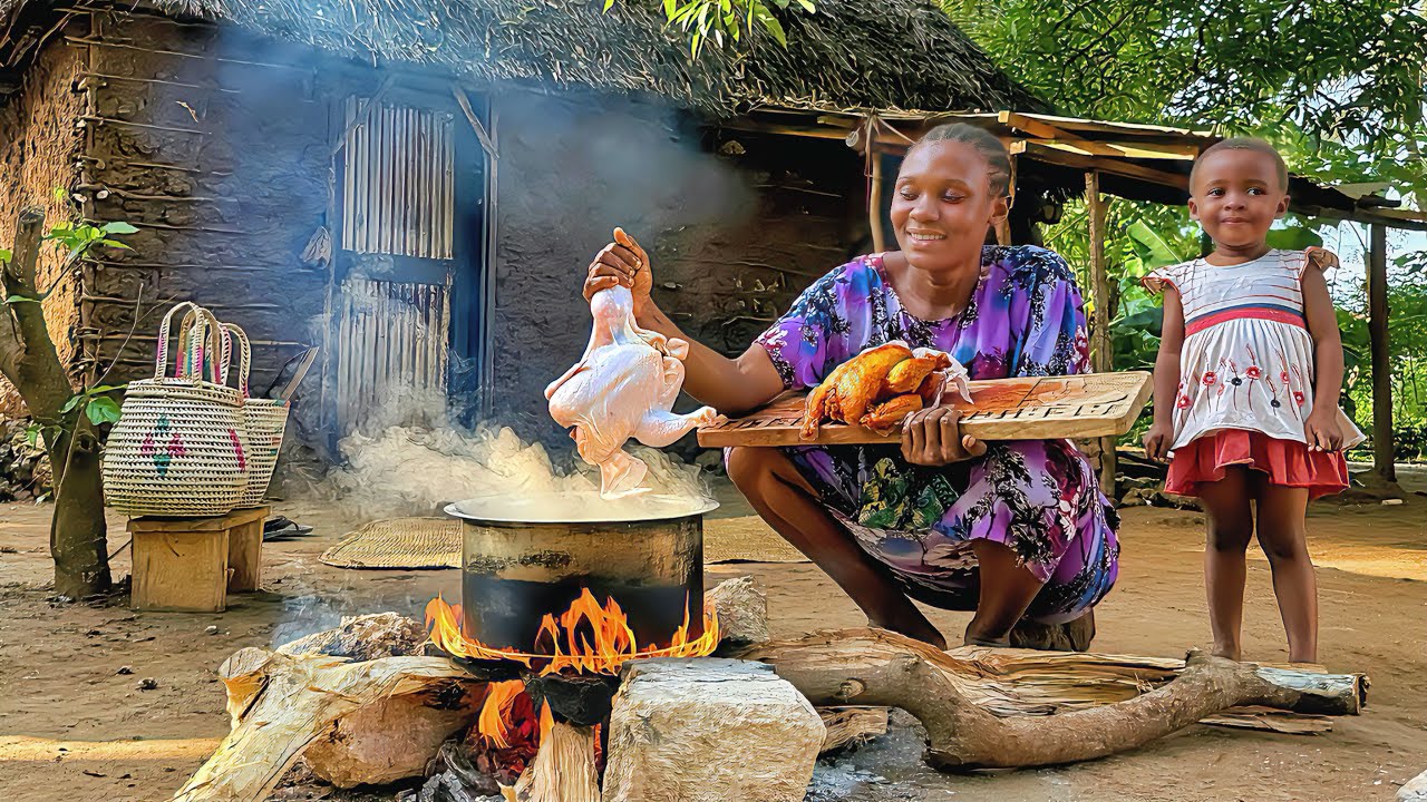 You’ve NEVER Seen Crispy Chicken Cooked Like This!🍗🔥 Building Our Dream Home in Africa