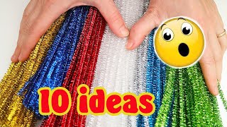 💡10 FUN IDEAS 🔥🔥🔥 From Chenille Wire🔥 Crafts For New Year and Christmas🔥 Big Collection DIY