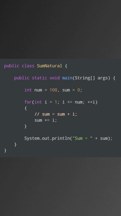Java Program to Calculate the Sum of Natural Numbers using for loop ...
