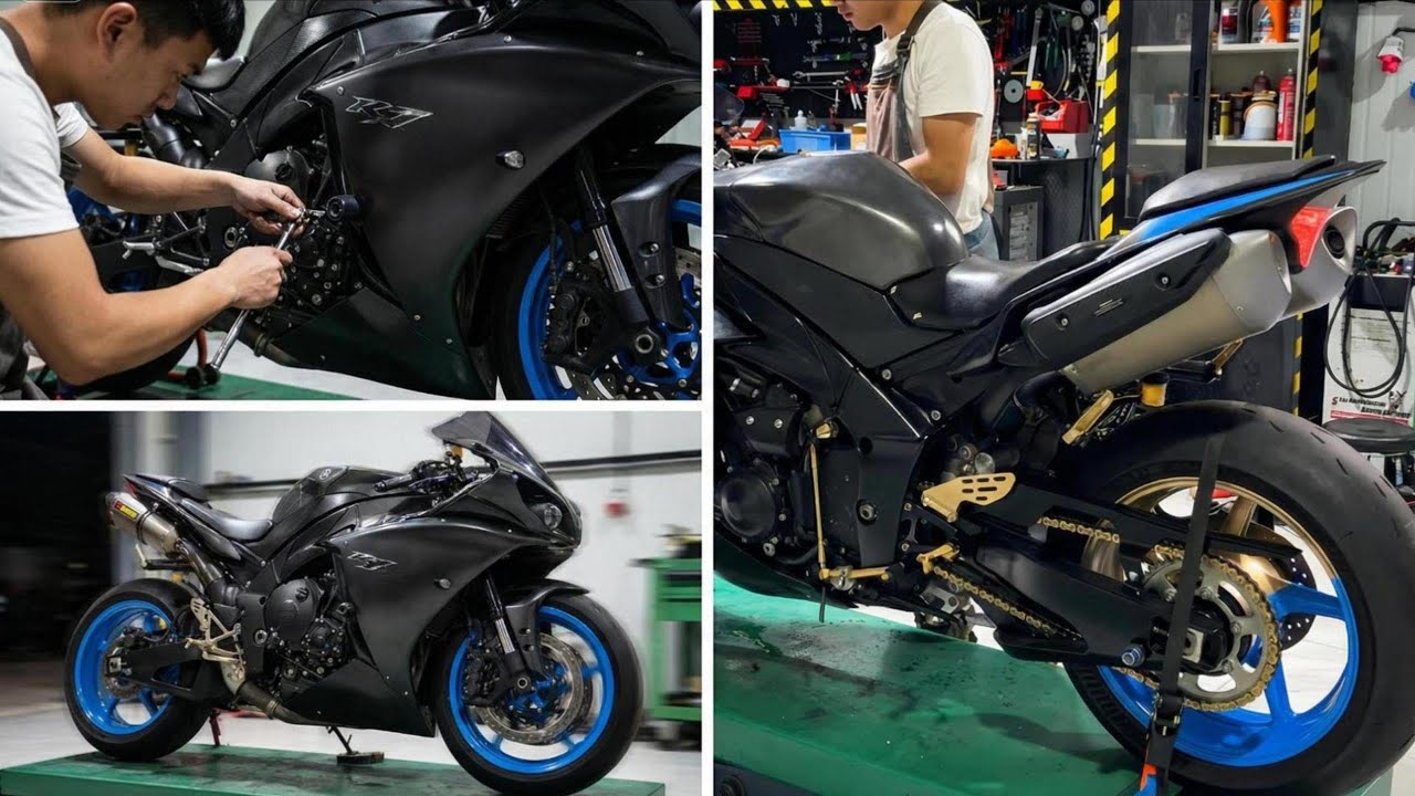 R1重生挑战：花5000元修复一台断架/炸缸的雅马哈！