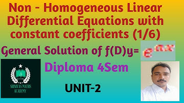 Non homogeneous Linear Differential Equations with constant coefficients | class-1 @SRINIVASMATHS