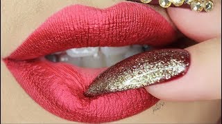 Lipstick Tutorial Compilation - Amazing Lip Art Design Ideas #4