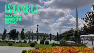 Galata Bridge in Istanbul Walking Tour - 4K