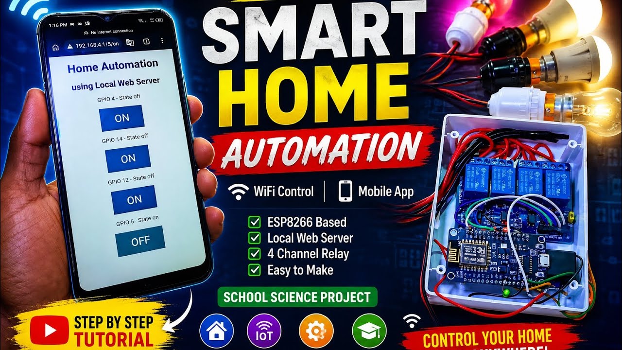 Home Automation System Using ESP8266 | IoT Project Bangla | School ...