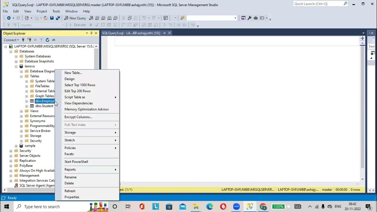 Renaming a Table Graphically in SQL Server - YouTube