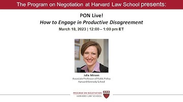 PON Live! How to Engage in Productive Disagreement